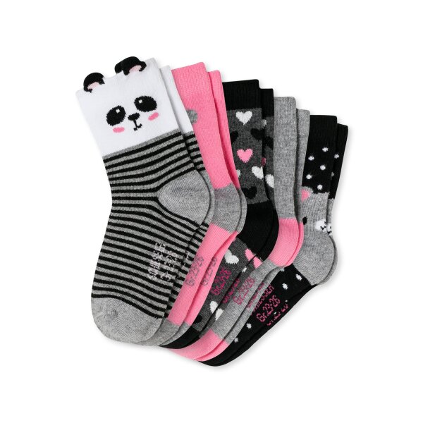 SCHIESSER Girls Socks - Motif Socks, 5-Pack Grey 31-34