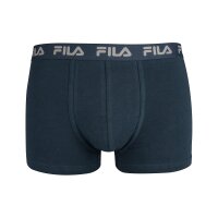 FILA Herren Boxer Shorts, 5er Pack - Logobund, Urban, Cotton Stretch, einfarbig Blau M