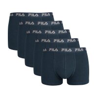 FILA Mens Boxer Shorts, 5-pack - Logo waistband, urban, cotton stretch, plain Blue M (Medium)