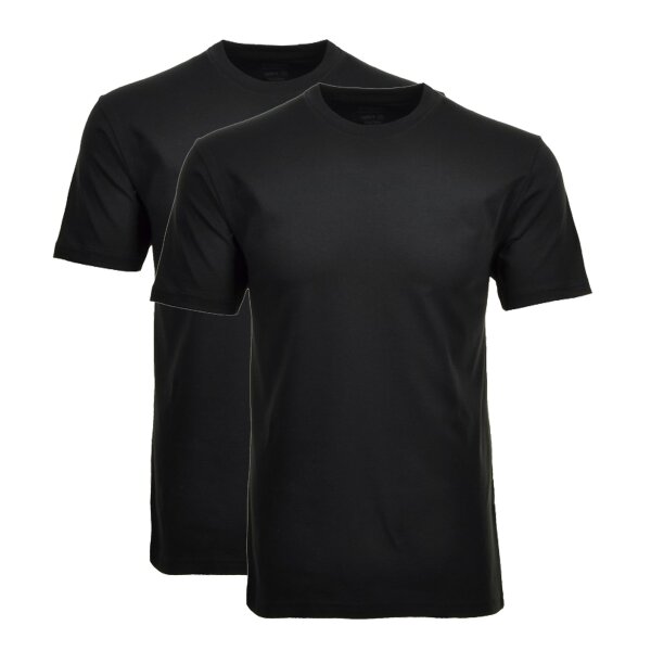 RAGMAN Herren T-Shirt Vorteilspack - 1/2 Arm, Unterhemd, Rundhals Schwarz M 2er Pack (1x2P)