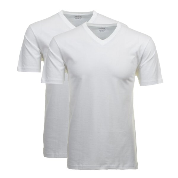 RAGMAN Mens T-Shirt - 1/2 sleeve, undershirt, V-Neck White 6XL (6X-Large)