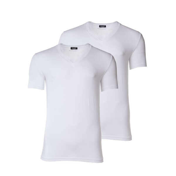 DSQUARED2 Mens T-shirt - V-Neck, Cotton Stretch Twin Pack, Pack of 2 White XL (X-Large)