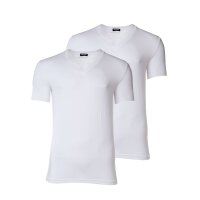 DSQUARED2 Herren T-Shirt - V-Neck, Cotton Stretch Twin Pack, 2er Pack Weiß XL