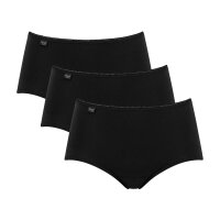 Sloggi Damen Midi, Vorteilspack - 24/7 Cotton, einfarbig, 38-52, M-6XL Schwarz 44 6er Pack (2x3P)