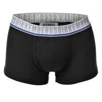 BIKKEMBERGS mens shorts, pack of 3 - TRIPACK TRUNK, Stretch Cotton, Logo, uni White/Black/Blue S (Small)
