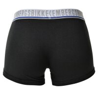 BIKKEMBERGS mens shorts, pack of 3 - TRIPACK TRUNK, Stretch Cotton, Logo, uni White/Black/Blue S (Small)