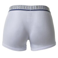 BIKKEMBERGS mens shorts, pack of 3 - TRIPACK TRUNK, Stretch Cotton, Logo, uni White/Black/Blue S (Small)