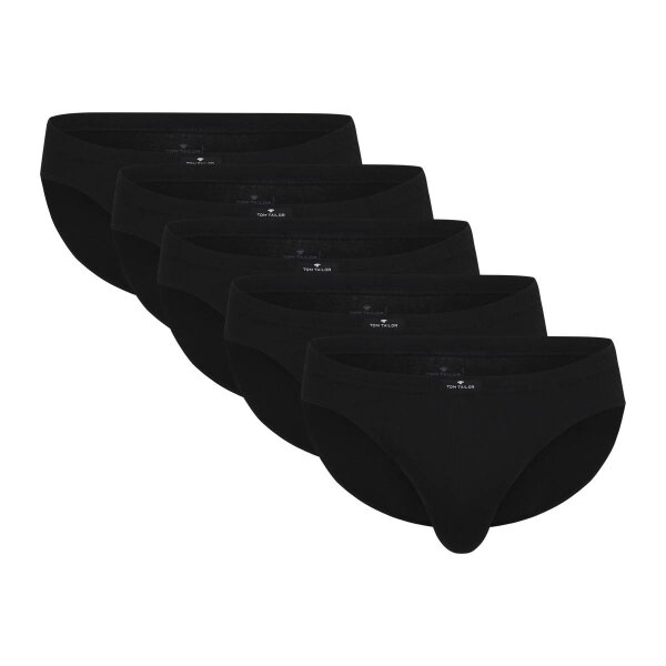 TOM TAILOR Mens Brief, pack - Mini Brief, Basic, plain Black L (Large)