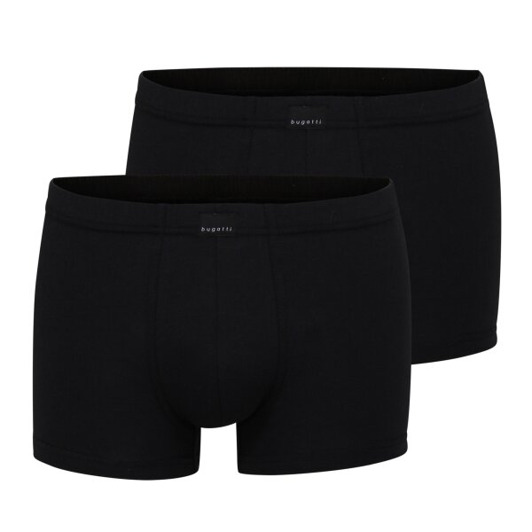 bugatti Mens Shorts, Pack of 2 - FLEXCITY, Boxer Briefs, Pants, Stretch Cotton Black 2XL (XX-Large)