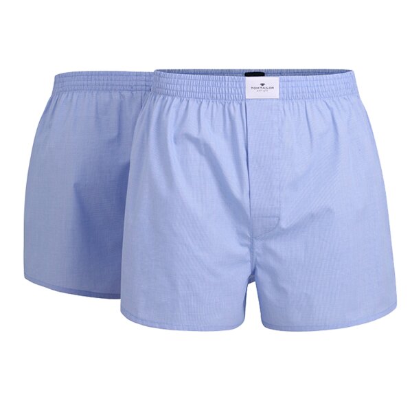 TOM TAILOR Herren Web-Boxershorts, Vorteilspack - Pure Cotton, Westside C, kariert Blau M 2er Pack (1x2P)
