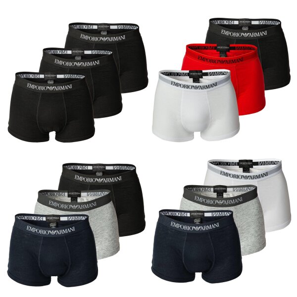 EMPORIO ARMANI Herren Boxer Shorts Vorteilspack - Mens Knit Trunk, Pure Cotton, uni