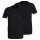 bugatti Herren T-Shirt, 2er Pack - Unterhemd, Crew Neck, Rundhals, Slim fit Schwarz 2XL