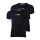 EMPORIO ARMANI Herren T-Shirt - Rundhals, Halbarm, Stretch Cotton, 2er Pack Schwarz S