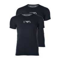 EMPORIO ARMANI Mens T-shirt - Round Neck, Half Sleeve, Stretch Cotton, Pack of 2 Navy 2XL (XX-Large)
