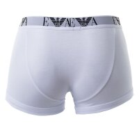 EMPORIO ARMANI Herren Shorts - Unterwäsche, Stretch Cotton Trunks, 2er Pack Weiß S