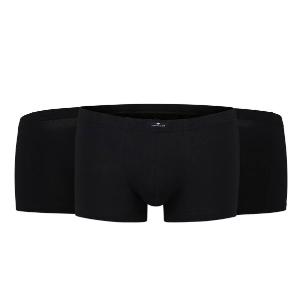 TOM TAILOR Mens Shorts, Pack of 3 - X-LASTIC, Boxer Briefs, Pants, Stretch Cotton Black M (Medium)