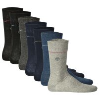 TOM TAILOR Herren Socken, 7er Pack - 7-Days Box, Geschenkbox, Streifen, kleiner Print Schwarz/Grau/Blau 39-42