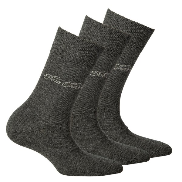 TOM TAILOR 3-Pack Womens Socks - Basic, unicoloured Grey 39-42 (UK 5,5-8)