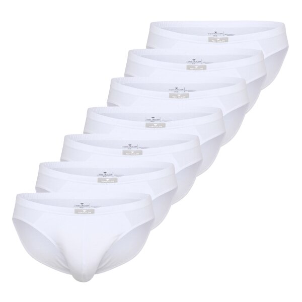 TOM TAILOR Mens briefs, 7-pack - mini briefs, Pure Cotton, Jersey, uni White M (Medium)