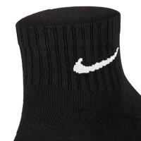 NIKE Unisex 3er Pack Sportsocken - Everyday, Cotton Cushioned Ankle, einfarbig Schwarz 42-46