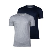 EMPORIO ARMANI Mens T-Shirt Pack - Crew Neck, Round Neck, Cotton Blue/Grey S (Small)