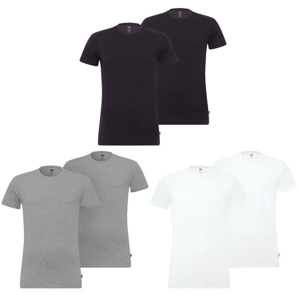LEVIS Herren T-Shirts, Vorteilspack - Rundhals, Kurzarm, einfarbig