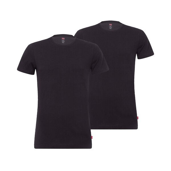 Levis Herren T-Shirts, Vorteilspack - Rundhals, Kurzarm, einfarbig Schwarz S 2er Pack (1x2P)