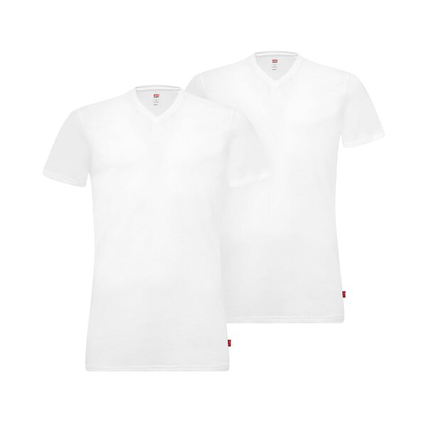 Levis Men T-Shirt - V-Neck, short Sleeve, plain White XL (X-Large)