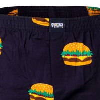Happy Shorts Mens woven boxer shorts – American style, cotton, patterned Burger M (Medium)