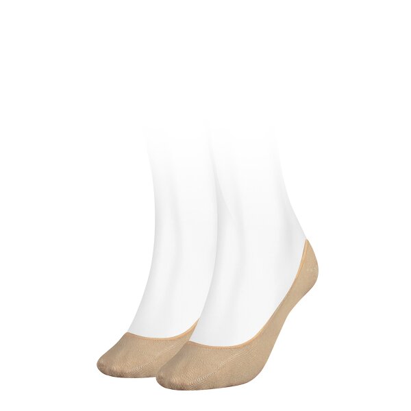 TOMMY HILFIGER Damen Füßlinge, Vorteilspack - Socken,TH, Baumwolle, 35-42, einfarbig Beige 39-42 4er Pack (2x2P)
