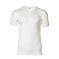 NOVILA Mens T-Shirt - V-neck, stretch cotton, fine single jersey White S (Small)