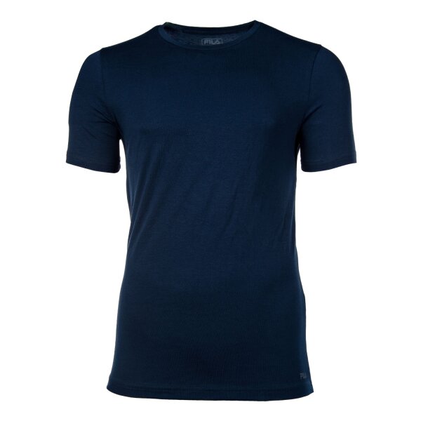 FILA Herren Unterhemd - Rundhals, Single Jersey, einfarbig Blau 2XL