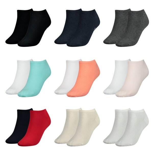 TOMMY HILFIGER Damen Sneaker Socken, Vorteilspack - TH, Baumwolle, Uni, 35-42