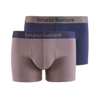 bruno banani Herren Boxershorts, 2er Pack - Flowing, Baumwolle Grau/Blau S (Small)