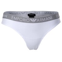 EMPORIO ARMANI Damen Brazilian Briefs 2er Pack - Slips, Stretch Cotton, einfarbig Weiß/Schwarz L