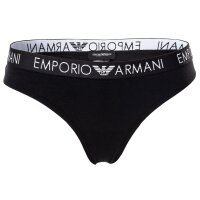 EMPORIO ARMANI Damen Brazilian Briefs 2er Pack - Slips, Stretch Cotton, einfarbig Weiß/Schwarz XL
