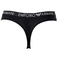 EMPORIO ARMANI Damen Thongs 2er Pack - Slips, Stretch Cotton, einfarbig Schwarz XS
