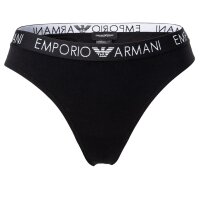 EMPORIO ARMANI Women Thongs 2-Pack - Slips, Stretch Cotton, plain Black L (Large)