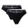 EMPORIO ARMANI Women Thongs 2-Pack - Slips, Stretch Cotton, plain Black L (Large)