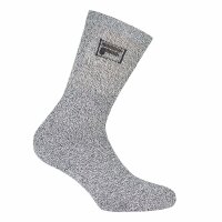FILA 3 pair socks unisex - terry tennis socks, crew socks, logo waistband, 35-46 Grey Melange 3-5 UK