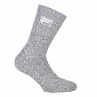FILA 3 pair socks unisex - terry tennis socks, crew socks, logo waistband, 35-46 Grey Melange 3-5 UK