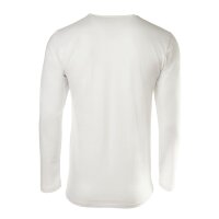 NOVILA Herren Shirt, langarm - Loungewear, Rundhals, 1/1 Arm, Cotton, einfarbig Weiß S