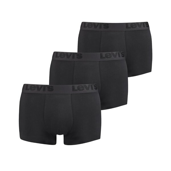 LEVIS Men Trunks - Premium Trunks, Cotton Stretch, Pack of 3 Black S (Small)