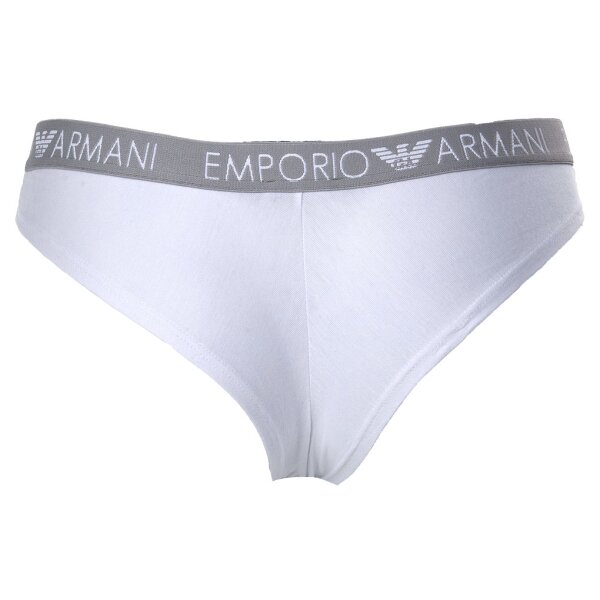 EMPORIO ARMANI Damen Brazilian Briefs, Vorteilspack - Slips, Stretch Cotton, einfarbig Weiß/Schwarz L  4er Pack (2x2P)