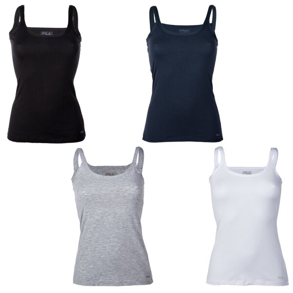 FILA Damen Tank Tops, Vorteilspack - Unterhemd, Rundhals, Single Jersey, einfarbig