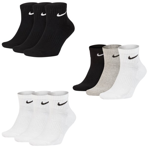 NIKE Unisex Pack Sports Socks - Everyday, Cotton Cushioned Ankle, unicoloured