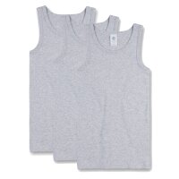 Sanetta Jungen Unterhemd 3er Pack - Shirt ohne Arme, Tank Top, Basic, Organic Cotton Grau 128