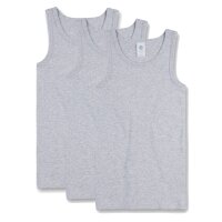 Sanetta Jungen Unterhemd 3er Pack - Shirt ohne Arme, Tank Top, Basic, Organic Cotton Grau 152