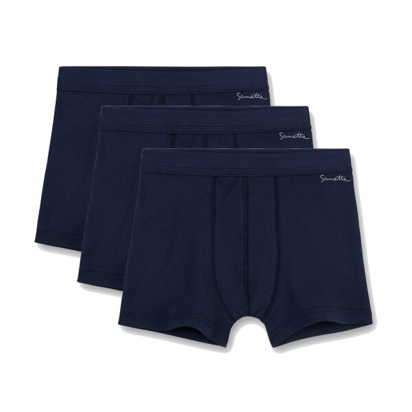 Sanetta Boys Short Pack of 3 - Pant, Underpants, Organic Cotton Blue 116