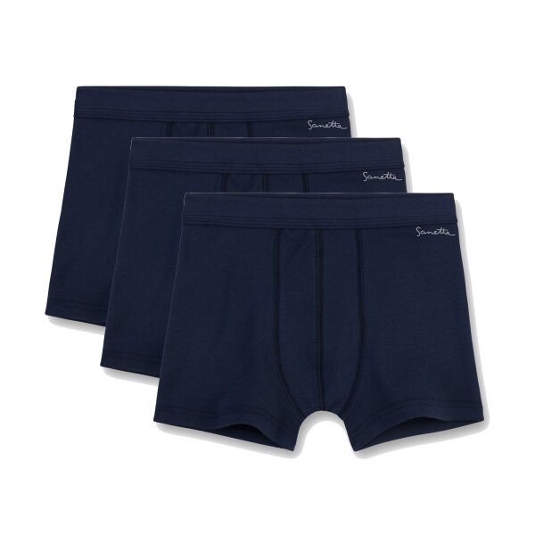 Sanetta Jungen Shorts 3er Pack - Pant, Unterhose, Organic Cotton Blau 128